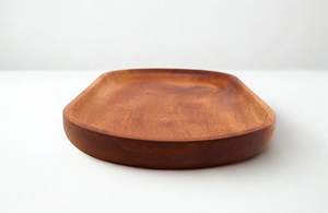 Bandeja ovalada de Caoba Africana hecha a mano: plato de madera rústico para servir - Product Image 2