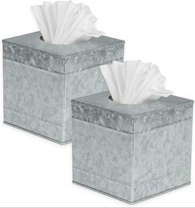 Cajas de pañuelos de Metal para decoración del hogar, caja de pañuelos de hierro con diseño recubierto de polvo blanco, fabricante al por mayor - Product Image 5