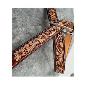 Vente chaude unisexe Floral ceintures en cuir usiné ceintures perlées avec boucles fantaisie personnalisé Durable meilleurs vendeurs produits de cheval - Product Image 2