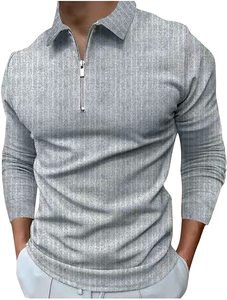 T-shirt pour homme à manches courtes en jersey 100% polyester, coupe confortable, motif 3D, séchage rapide, boutons sur le devant - Product Image 5