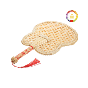 Ventilador de mano de algas marinas con estilo hecho a mano ventilador de mimbre de bambú de hoja de palma ecológica para recuerdo y decoración de fiesta de verano - Product Image 1