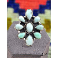 Bague ajustable en argent sterling et turquoise Paloma d'inspiration sud-ouest, bijou tendance en acier inoxydable avec sertissage clos, cadeau idéal