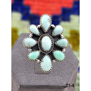 Bague ajustable en argent sterling et turquoise Paloma d'inspiration sud-ouest, bijou tendance en acier inoxydable avec sertissage clos, cadeau idéal - Product Image 2