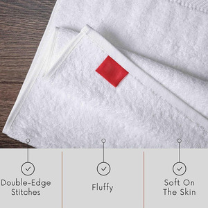 Serviette de bain en coton blanc 500 GSM 100x150, broderie personnalisée, tissage durable avec logo personnalisé - Product Image 5