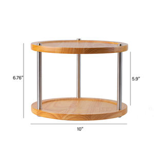 Single Tier Bamboo Standing Lazy Susan Turntable Organizer Cabinet Rotating <b>Kitchen</b> Storage <b>Rack</b> <b>Spice</b> Organizer Eco-Friendly - Product Image 3