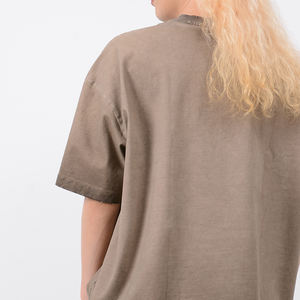 เสื้อยืดสตรีทแวร์บ็อกซี่เสื้อเชิ๊ตผ้าคอตตอน100% สีดำซีดจางสไตล์วินเทจ - Product Image 4