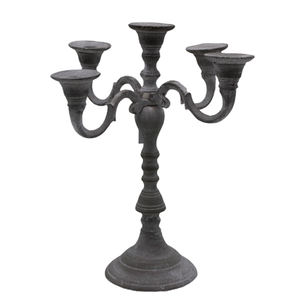 Soporte de vela de aluminio de 5 brazos Portavelas de hormigón para decoración del hogar y portavelas para fiesta de boda - Product Image 1