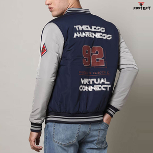 Chaqueta Bomber de invierno para exteriores superventas de alta calidad Unisex con cremallera tela de lona logotipo frontal Forro de algodón a prueba de viento - Product Image 4