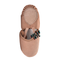 Chaussures de danse jazz professionnelles personnalisées pour femmes, filles et enfants, entraînement de ballet en salle HULAR INTL HU-DS-J9, dessus en cuir fendu, suède