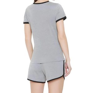 Conjunto de chándales cortos de dos piezas para mujer con logotipo personalizado, precio al por mayor y alta calidad, conjuntos de dos piezas con logotipo personalizado - Product Image 2