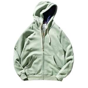 Sweat à capuche en coton lourd pour homme personnalisé, effet délavé vintage, effet délavé au soleil, taille plus, vêtements d'hiver - Product Image 1