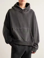 Harga Pabrik Hoodie Pria Musim Dingin Harga Murah Model Boxy Drop Shoulder Streetwear Berkualitas Tinggi Pullover Hoodie Dewasa Pria