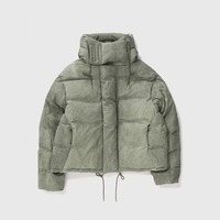 Veste d'hiver unisexe personnalisée en polyester vintage, chaude, respirante, avec cordon de serrage et fermeture éclair, imperméable, style streetwear, avec doudoune intérieure 70% haute performance
