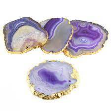 New Design Tableware Accessories <b>Agate</b> <b>Coaster</b> With Gold Electroplated <b>Agate</b> Slice at Wholesale Price with Premium Quality - Product Image 3