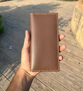 กระเป๋าสตางค์หนังแท้แบบ unisex ป้องกัน RFID ช่องใส่บัตรหลายช่อง 2 ชั้น แบบเปิด-ปิด ยาว 7 นิ้ว ดีไซน์ทันสมัย - Product Image 1