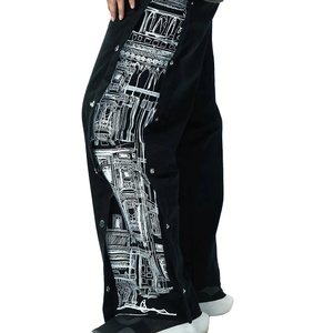 กางเกงขายส่งสั่งทำพิเศษทรงหลวมปักโลโก้ กางเกงขากว้างพิมพ์ลายสกรีน กางเกงวอร์มผู้ชายผ้าโพลีเอสเตอร์ - Product Image 6