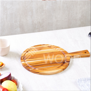 SMARTWOOD planche à découper en bois de boucher extra large de qualité supérieure avec manche en teck et couvercle huilé - Product Image 1