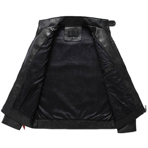 Veste en cuir véritable unisexe Design minimaliste Marque privée OEM Logo personnalisé - Product Image 3