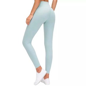 Pantalones vaqueros elásticos sueltos de cintura alta de longitud completa para mujer Harenr Lady Pant en azul con patrón sólido estilo lápiz Jeans - Product Image 2