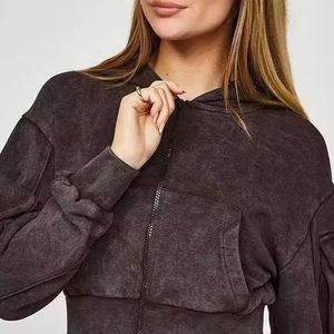 Conjunto de sudadera con capucha y Top corto por encima de la rodilla con patrón de puntos de primavera para mujer - Product Image 4