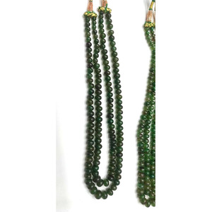 Collier de perles de rondelle lisse en pierre de fraise verte naturelle Taille 8-12mm de longueur 20-24 pouces 2 couches collier vintage de perles - Product Image 4