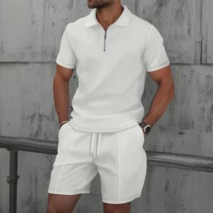 100% conjuntos de camisetas informales de algodón orgánico, conjunto de pantalones cortos nuevos con estilo Premium para hombres, conjunto de camisa de pantalones cortos transpirables personalizados - Product Image 2