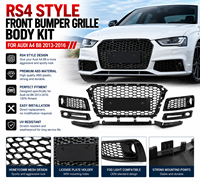 Kit carrosserie de calandre de pare-chocs avant style RS4 pour Audi A4 B8 2013-2016