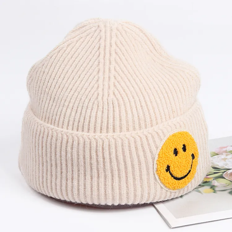 Custom Cute Luxury Warm Wool Knitted Beanie Blanks Winter Cashmere Bennie Caps Women Pure Wool Beanie Hats With Custom