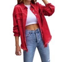 2024 haute qualité gris Denim femmes veste nouveau Design dames haut vente en gros pas cher jean veste Oem femmes Denim jean