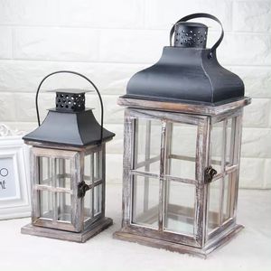 Wholesale Prices Rustic Wooden and Iron <b>Candle</b> Lanterns for Wedding and Home Decorative Hanging & Floor Lanterns - Product Image 6