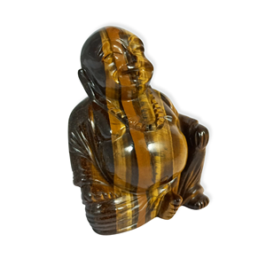 Figura de Buda que ríe del ojo de tigre, escultura de alta calidad, arte de gema, estatua de Buda que ríe - Product Image 3