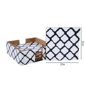 Posavasos de madera de diseño fabuloso con juego de soporte de seis posavasos de piedra de producto de Venta caliente centro de mesa de vajilla de calidad increíble - Product Image 3