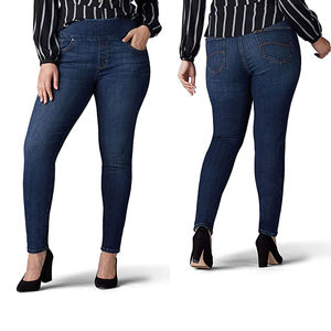 Últimos Jeans Casuales de Mujer para la Noche, Jeans Rectos Cómodos y Elegantes, Jeans de Mezclilla Lavados en Azul Claro para Mujer en Venta, Servicio OEM - Product Image 5