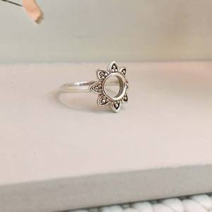 แหวนบัว925และบัวแบบเรียบง่ายน่ารักสำหรับงานแต่งงานประดับด้วยเงินสเตอร์ลิงสำหรับเด็กผู้หญิง - Product Image 3