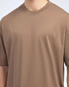 Camiseta de algodón de 100% Ringer de alta calidad para hombre, camiseta de gran tamaño con hombros descubiertos y color sólido, camiseta estampada personalizada para hombre - Product Image 4