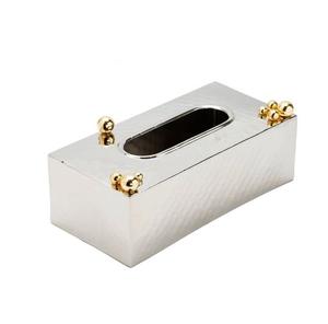Boîte à mouchoirs de style classique en métal argenté de qualité supérieure, best-seller, taille personnalisable, élégante pour la maison, les hôtels, les restaurants - Product Image 3