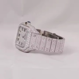 Reloj VVS Moissanite White Brilliant Diamond para hombre, reloj de lujo de acero inoxidable Hip Hop Collection, reloj de diamantes con movimiento automático - Product Image 2