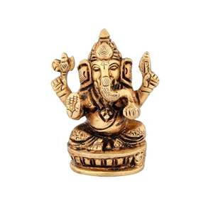 Ganesha Idol Statue Murti Laiton Seigneur Ganesh Ganpati Idoles pour la maison Bureau Article décoratif Murti pour l'entrée de la maison Décoration Diwali - Product Image 1