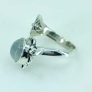 Rainbow Moonstone 925 Sterling Silver Handmade Statement Ring Boho June Birthstone Jewelry Perfect Gift for Her Birthday - Product Image 6