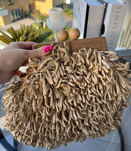 Costom hecho a mano de alta calidad de ganchillo rafia bolsa de embrague bolso tejido a mano BOLSA DE PAJA - Product Image 1