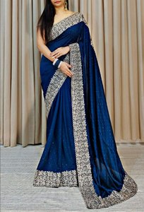 Nouveau sari en soie banarsi, modal, viscose et polyester, tendance 2023, pour mariage et fête, avec pièce de chemisier pour femmes, couleur personnalisée - Product Image 3