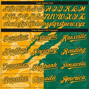 Custom Stitched Graffiti Pattern Yellow Kelly Green-Black Scratch Sports Pullover Sudadera con capucha - Product Image 3