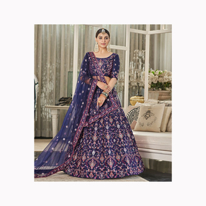 Hilo de bordar estilo Bollywood trabajo Lehnga Choli con Secuencia para boda ropa india y paquistaní a precio mayorista - Product Image 6