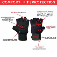 Gants de sport pour hommes en cuir léger et respirant, demi-doigts, nouveau design pour la musculation