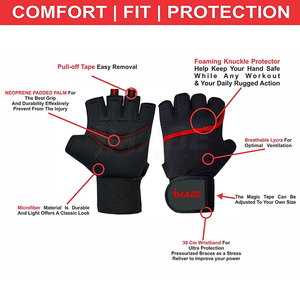 Gants de sport pour hommes en cuir léger et respirant, demi-doigts, nouveau design pour la musculation - Product Image 3