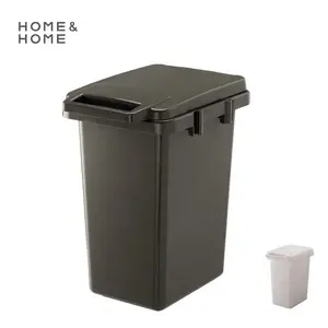 矩形和易于打开和关闭的黑色连接垃圾桶分类，带塑料袋支架