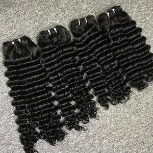 100% extensions de cheveux humains cambodgiens Remy Raw Deep Curly Trame - Product Image 2