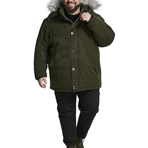 Heavy Duty Hooded Faux Fur Winter Jacket Thermal Warm <b>Coat</b> <b>Lined</b> Winter Jacket Cold Weather Parka - Product Image 3