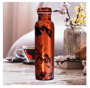 Printed Copper Bottles Feature Durable <b>Water</b> Bottle Personalized Handmade Gift Handmade Indian Product - Product Image 6