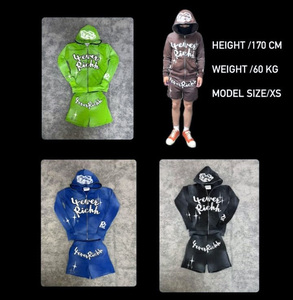 ชุดวอร์มสั้น2ชิ้นมีฮู้ดแบบรูดซิปสำหรับใส่วิ่งโลโก้ออกแบบได้ตามต้องการ - Product Image 6